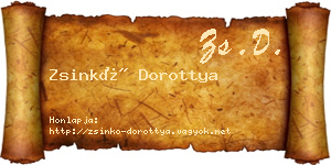 Zsinkó Dorottya névjegykártya